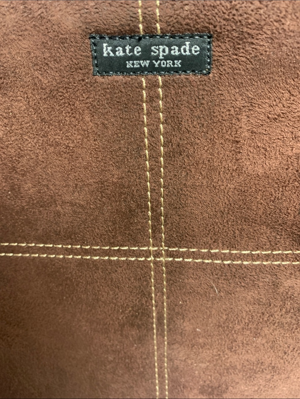 Kate Spade Vintage Brown Suede Structured Rectangular Shoulder Bag Purse - Picture 2 of 10
